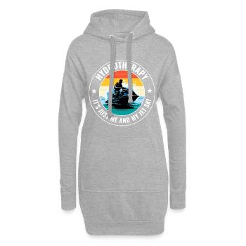 Hydrotherapie: Es gibt nur mich und meinen Jetski - Hoodie-Kleid - Grau meliert - Vorne