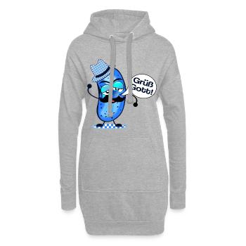 Grüß Gott Lustige Gewürzgurke Bayern - Hoodie-Kleid - Grau meliert - Vorne