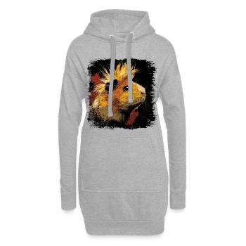 Meerschweinchen Punkrock - Hoodie-Kleid - Grau meliert - Vorne