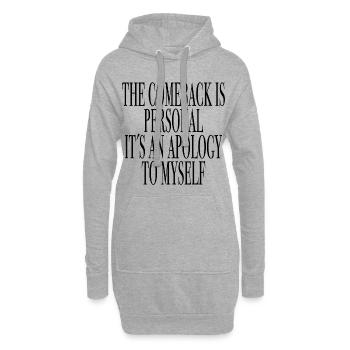 mindset comeback apology - Sweat-shirt à capuche long Femme - gris chiné - Devant