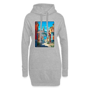 San Sebastian Spanien Reiseplakat Stadtbild WPA - Hoodie-Kleid - Grau meliert - Vorne