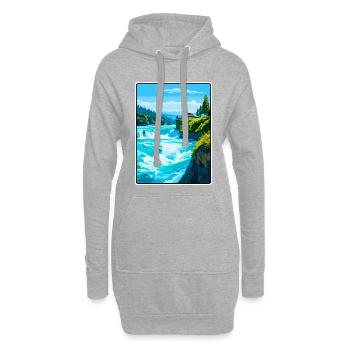 Rheinfälle, Schweiz Reiseplakat Stadtbild - Hoodie-Kleid - Grau meliert - Vorne