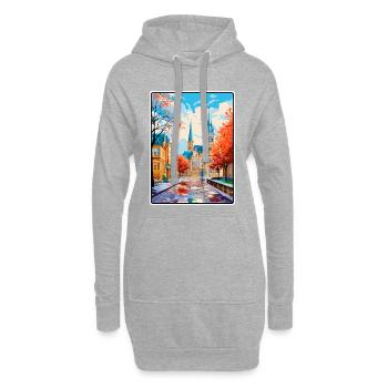 Maastricht Niederlande Herbstliche Domstraße - Hoodie-Kleid - Grau meliert - Vorne
