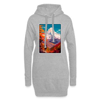 Poon Hill Nepal Vintage-Reiseplakat Stadtbild - Hoodie-Kleid - Grau meliert - Vorne