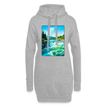 Rheinfälle, Schweiz Reiseplakat Stadtbild - Hoodie-Kleid - Grau meliert - Vorne