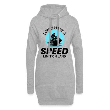 Jetski-Liebhaber Wassersport - Hoodie-Kleid - Grau meliert - Vorne
