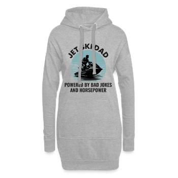 Lustiger Jetski Papa Pferdestärken - Hoodie-Kleid - Grau meliert - Vorne