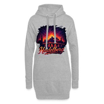 Heidelberg Stadt Silhouette prachtvoll Geschenk - Hoodie-Kleid - Grau meliert - Vorne
