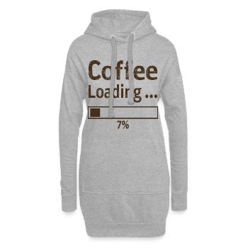 Citation sur le chargement du café - Sweat-shirt à capuche long Femme - gris chiné - Devant
