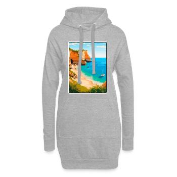 Algarve Portugal Vintage-Reiseplakat Stadtlandschaft - Hoodie-Kleid - Grau meliert - Vorne