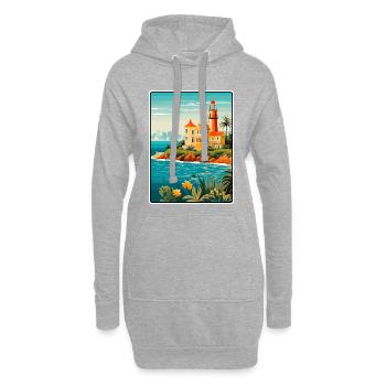 Cascais Portugal Vintage Reiseplakat Stadtlandschaft - Hoodie-Kleid - Grau meliert - Vorne