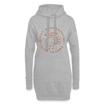 Frohes Thanksgiving Christliches wünscht Nutztier - Hoodie-Kleid - Grau meliert - Vorne