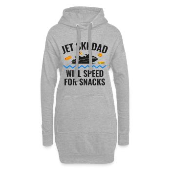 Jet-Ski-Vater rast für Snacks - Hoodie-Kleid - Grau meliert - Vorne