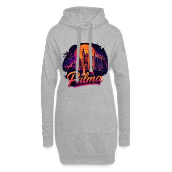 Nachtansicht Palma Kathedrale Mallorca - Hoodie-Kleid - Grau meliert - Vorne