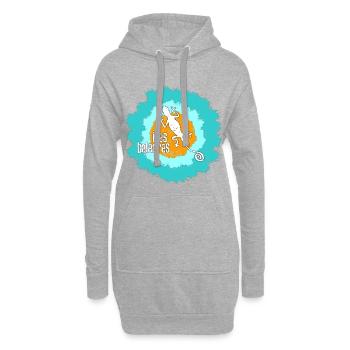 Baleares Gecko Illustration - Hoodie-Kleid - Grau meliert - Vorne