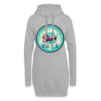 Illustration d’herbes de la jungle et de grillons - Sweat-shirt à capuche long Femme - gris chiné - Devant