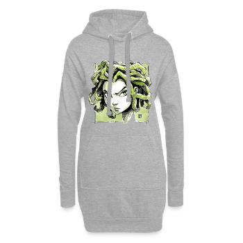 Croquis de Méduse - Sweat-shirt à capuche long Femme - gris chiné - Devant