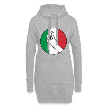 Geste de la main italien Italie Rétro italien - Sweat-shirt à capuche long Femme - gris chiné - Devant