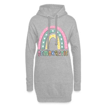 DÉMOCRATIE ARC-EN-CIEL DES ENFANTS - Sweat-shirt à capuche long Femme - gris chiné - Devant