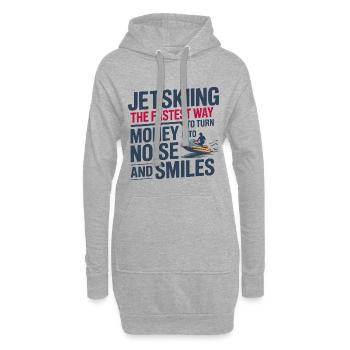 Jetski Geld In Lärm Und Lächeln Zitat - Hoodie-Kleid - Grau meliert - Vorne