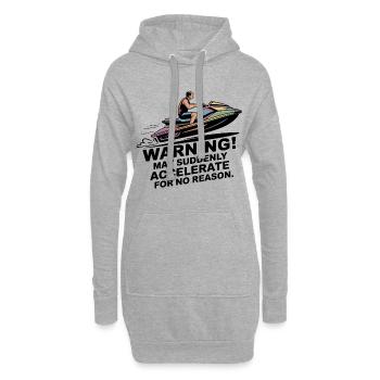 Warnung I May Accelerate Jetski Rider Humor - Hoodie-Kleid - Grau meliert - Vorne