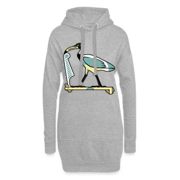 THOTH, ägyptisches Symbol - Hoodie-Kleid - Grau meliert - Vorne