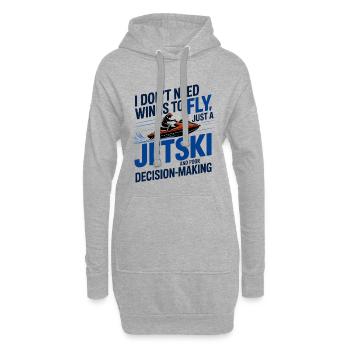 Jetski extrême Humour Sports nautiques - Sweat-shirt à capuche long Femme - gris chiné - Devant