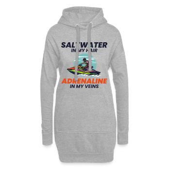Jetski extrême Descente à l’adrénaline en eau salée - Sweat-shirt à capuche long Femme - gris chiné - Devant