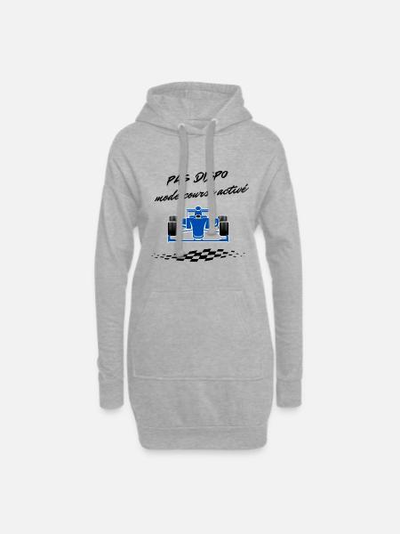 Motorsport-Design - Hoodie-Kleid - Grau meliert