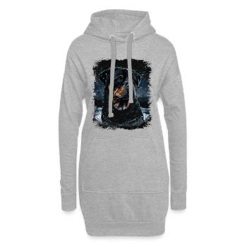 Rottweiler Hund - Hoodie-Kleid - Grau meliert - Vorne