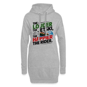 Lustiges lautes Jetski-Glück - Hoodie-Kleid - Grau meliert - Vorne