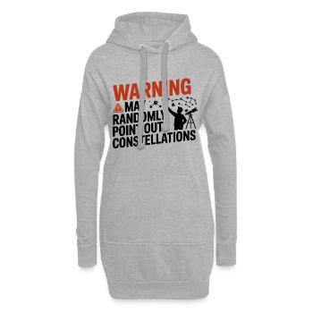 Attention, je peux signaler des constellations - Sweat-shirt à capuche long Femme - gris chiné - Devant