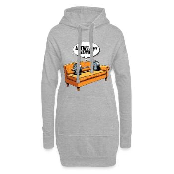 Liftung ist meine Therapie Couchdesign - Hoodie-Kleid - Grau meliert - Vorne
