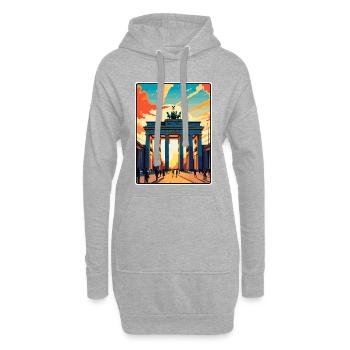 Affiche de voyage de la Porte de Brandebourg à Berlin, en Allemagne - Sweat-shirt à capuche long Femme - gris chiné - Devant