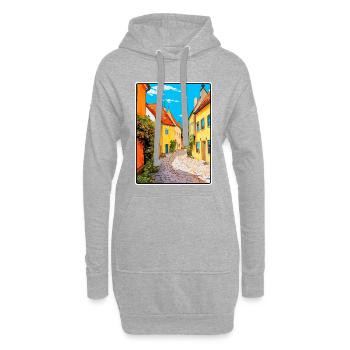 Gotland Schweden Vintage-Reiseplakat Stadtbild WPA - Hoodie-Kleid - Grau meliert - Vorne