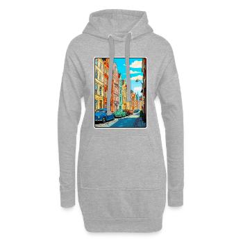 Grunerlokka Norwegen Vintage-Reiseplakat Stadtlandschaft - Hoodie-Kleid - Grau meliert - Vorne