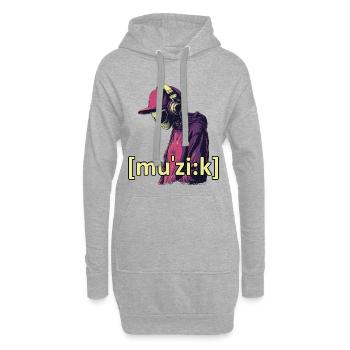 Alien Music - Hoodie-Kleid - Grau meliert - Vorne