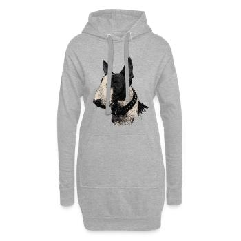 Bull Terrier - Sweat-shirt à capuche long Femme - gris chiné - Devant