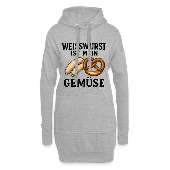 Weißwurst ist mein Gemüse - Hoodie-Kleid - Grau meliert - Vorne