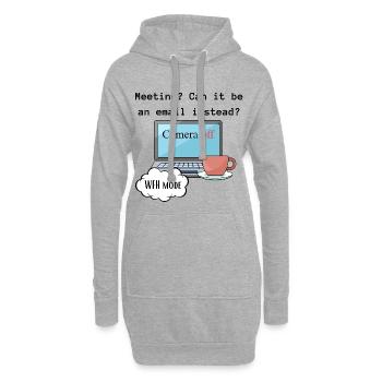 Rencontre drôle WFH changer de mode ordinateur travail. - Sweat-shirt à capuche long Femme - gris chiné - Devant