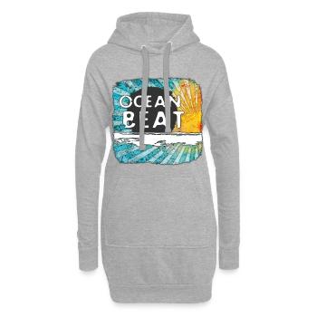 Ozeanischer Sonnenuntergang Design - Hoodie-Kleid - Grau meliert - Vorne