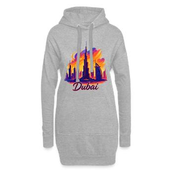 Dubaï Golfe Tiger City Émirats arabes unis Cadeau - Sweat-shirt à capuche long Femme - gris chiné - Devant