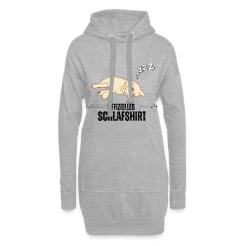 Niedliches schlafendes Welpen-Design - Hoodie-Kleid - Grau meliert - Vorne
