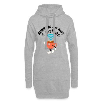 Tasse à café avec thème Wi-Fi Style café et Wifi - Sweat-shirt à capuche long Femme - gris chiné - Devant