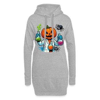 Effrayant Halloween citrouille Chemistry Scientist - Sweat-shirt à capuche long Femme - gris chiné - Devant