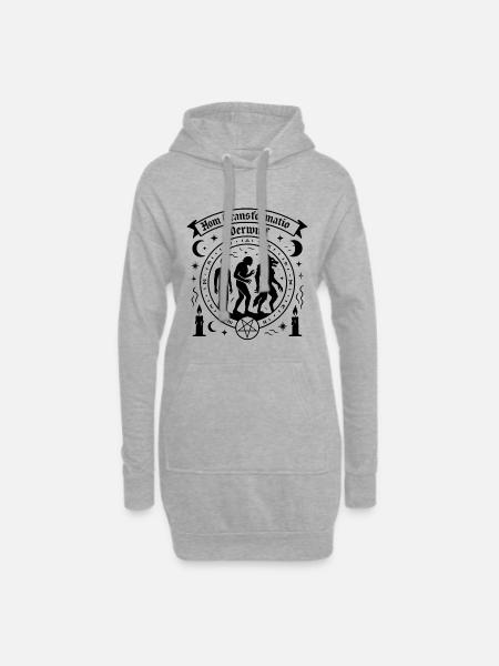 Mensch Werwolf Transformation - Hoodie-Kleid - Grau meliert