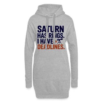 Saturn Ringe Ich habe Deadlines - Hoodie-Kleid - Grau meliert - Vorne