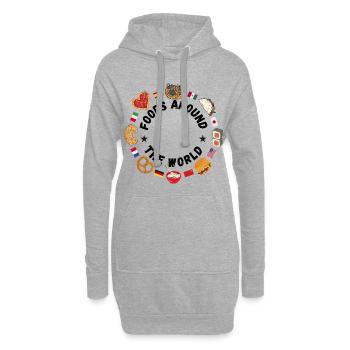 Nourriture du monde entier - Sweat-shirt à capuche long Femme - gris chiné - Devant