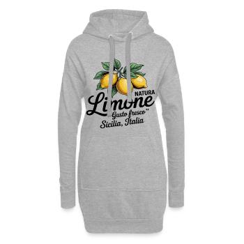 Citron - Limone sicilia italia - Sweat-shirt à capuche long Femme - gris chiné - Devant