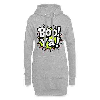 BOO YA! - Lustiger Halloween Comic Spruch - Hoodie-Kleid - Grau meliert - Vorne